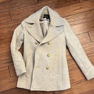 Jcrew light grey pea coat